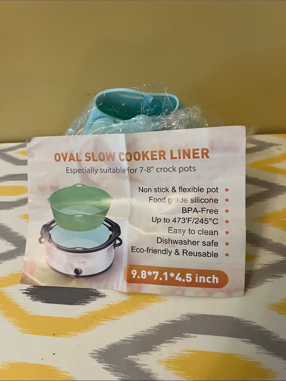 Oval Slow Cooker Liner - Aqua Silicone Slow Cooker Insert set of 2
